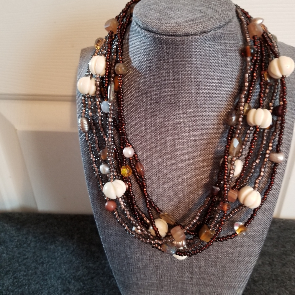 Handmade 18" Brown Multistrand Necklace